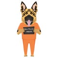 Mugshot prison clothes dog Shepherd